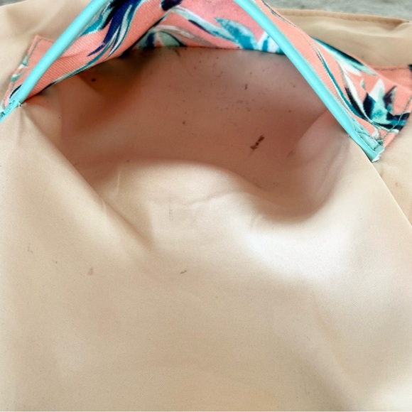 Tropical Print Clutch with Vegan Leather Mint Accents - Beach Vacation Bag - Picture 15 of 16